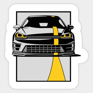 black car yellow stripe Sticker